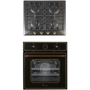 Pachet incorporabil Studio Casa Toscana Rustic Cuptor electric & Plita pe gaz, Negru