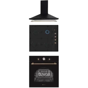 Pachet incorporabil Studio Casa Dolce Vita Cuptor electric & Plita pe gaz & Hota decorativa, Negru