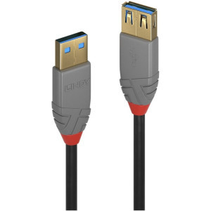 Cablu periferice LINDY Anthra USB 3.2 Male tip A - USB 3.2 Female tip A, 2m, negru-gri