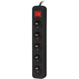 Lanberg PS1-05E-0150-BK, 5x Type E, 1.5m, Black