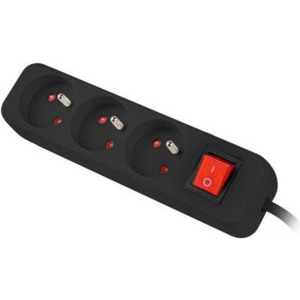 Lanberg PS1-03E-0150-BK, 3x Type E, 1.5m, Black