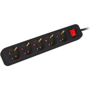 Lanberg PS1-05F-0300-BK, 5x Schuko, 3m, Black