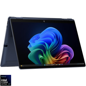 Laptop HP 14 EliteBook X Flip G2i 14, 2880 x 1800 OLED 120Hz Touch, Procesor Intel® Core™ Ultra X7 358H (18M Cache, up to 4.80 GHz), 32GB LPDDR5X, 1TB SSD, Intel Arc B390, Win 11 Pro, Atmospheric Blue