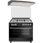 Pachet incorporabil Studio Casa Bergamo Aragaz pe gaz & Hota traditionala, Negru & Inox