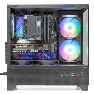 Gaming BALAUR Epic Powered by ASUS, Intel i5-14400F 2.5GHz, 32GB DDR5, 1TB SSD, RTX 5060 Ti 8GB GDDR7, Iluminare RGB