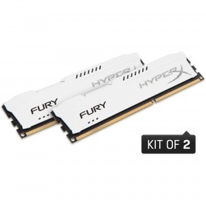 HyperX Fury White 16GB DDR3 1600 MHz CL10 Dual Channel Kit