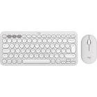 Kit periferice Logitech Pebble 2 Combo, Wireless/Bluetooth, Tonal White
