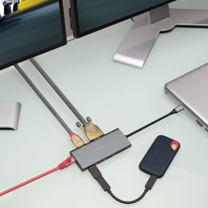 LINDY DST-Mini Plus, USB-C Laptop Mini Docking Station