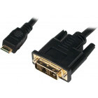 Cablu video Logilink Mini HDMI Male - DVI-D Male, 2m, negru
