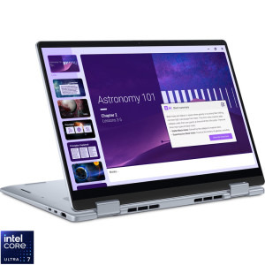 Laptop DELL 14 2-in-1 14 Plus DB04250, FHD+ Touch, Procesor Intel® Core™ Ultra 7 256V (12M Cache, up to 4.80 GHz), 16GB LPDDR5X, 1TB SSD, Intel Arc 140V, Win 11 Pro, Ice Blue, 3Yr CIS