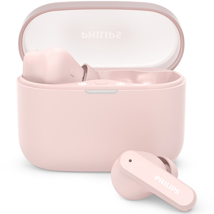 Casti Philips In-Ear, TAT2000BK/00, True Wireless, Bluetooth, Pink