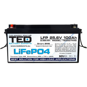 Accesoriu UPS TED Acumulator LiFePO4 25.6V 100Ah Bluetooth BMS TED007445