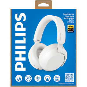 Philips Over-Ear, TAH8000EWT/00, Bluetooth, Hybrid ANC, White