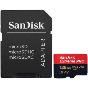 Card memorie SanDisk Micro SDXC Extreme PRO 128GB A2 C10 V30 UHS-I U3 + Adaptor