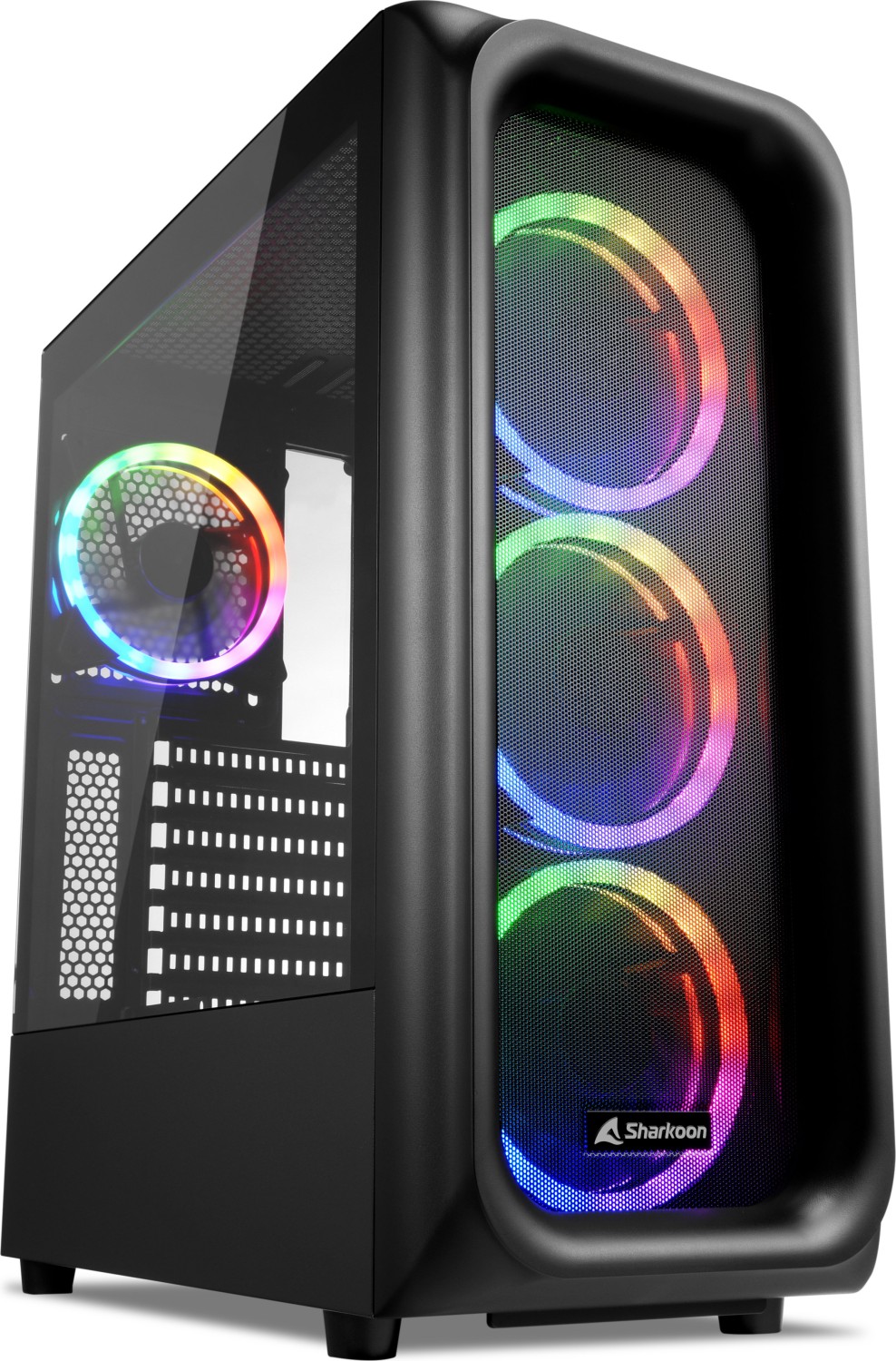 Carcasa Sharkoon TK5M RGB, Middle Tower, Tempered glass (Negru) - imagine 2