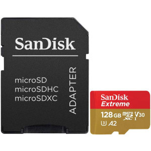 Card memorie SanDisk micro SDXC Extreme 128GB USH-I U3 Class 10 190MB/s + Adaptor SD
