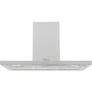 Hota Tesla decorativa DC900AX, Putere de absorbtie 630 m3/h, 3 trepte de viteza, Iluminare LED, 90 cm, Inox