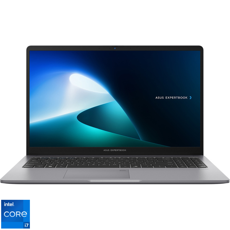 Laptop ASUS 15.6'' ExpertBook P1 P1503CVA, FHD, Procesor Intel® Core™ i7-13620H (24M Cache, up to 4.90 GHz), 32GB DDR5, 512GB SSD, Intel UHD, No OS, Misty Grey