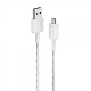 Cablu de date / adaptor Anker 322, USB Male la USB-C Male, 0.9 m, White