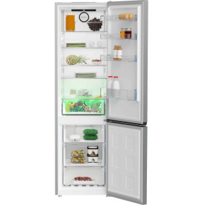 Beko B5RCNA406HXB1, 355 L, Clasa C, No Frost, AeroFlow, HarvestFresh, MaxStore, 203 cm, Metal Look