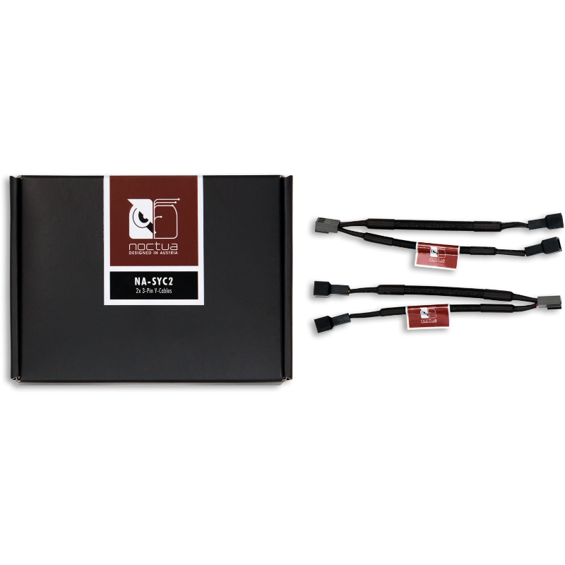 Cablu componente Noctua 3-pin Fan Female - 2x 3-pin Fan Male, 0.115m, negru