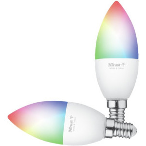 Trust Bec inteligent LED RGB Smart 71293, E14, 470 lumeni, 1800 K - 6500 K, 2 buc