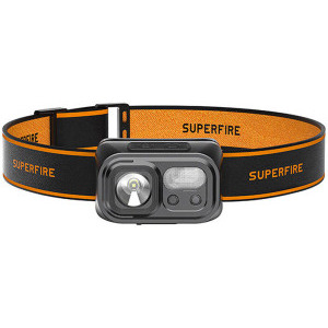 Superfire Lanterna frontala HL23-S, 350 lumeni, Negru