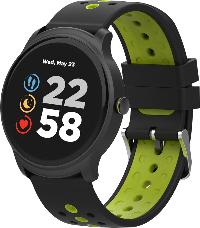 SmartWatch Canyon Oregano negru, curea silicon negru-verde/negru