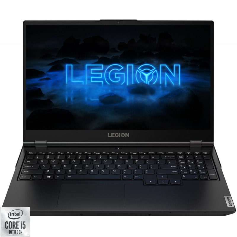 Laptop Lenovo Gaming 15.6'' Legion 5 15IMH05H, FHD IPS 120Hz, Procesor Intel® Core™ i5-10300H (8M Cache, up to 4.50 GHz), 16GB DDR4, 512GB SSD, GeForce RTX 2060 6GB, No OS, Phantom Black, 4-Zone RGB