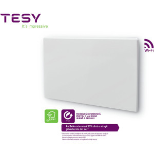Tesy Convector de perete CN 06 060 EA CLOUD AS W, 600 W, control prin internet, tesyCloud, AirSafe, seria FinEco Cloud