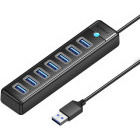 Hub USB Orico PW7U-U3, 7x USB 3.0, 100 cm Black