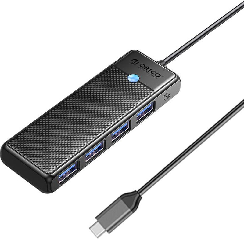Hub USB Orico PAPW4A-C3, 4x USB, Black