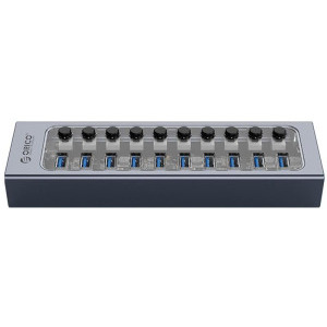 Orico AT2U3-10AB, 10x USB 3.0 Grey