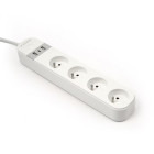 Priza/prelungitor Gembird TSL-PS-F4U-01-W 4x Schuko, 2x USB-A, 1x USB-C 12W, 16A, 1.5m, White