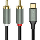Cablu audio Logilink 1x USB-C Male - 2x RCA Male, 2m, negru