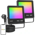 Lepro Proiector LED RGB Smart F1, Wi-Fi, 50 W, IP65, 2 buc