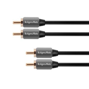 Kruger&Matz 2x RCA Male - 2x RCA Male, 1m, negru