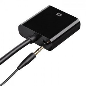Hama 1x HDMI Male - 1x VGA Female + 1x Jack 3.5 mm Female, negru