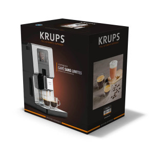 Krups automat Intuition Experience EA876D10, 17 retete, 4 profiluri de utilizatori, 4 trepte de tarie a cafelei, Negru/ argintiu, 1550W, 15bar, 3L, Argintiu-Negru