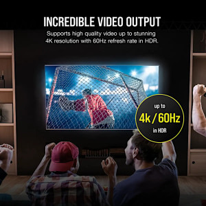 Corsair USB tip C Male - HDMI v2.0 Male, 1m, negru
