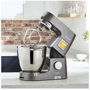 Kenwood KWL90.004SI Titanium Chef Patissier XL, 1400 W, 6 functii presetate, 2 vase 7 l/ 5 l, 13 trepte viteza, cantar integrat, sistem de incalzire, 4 accesorii, argintiu