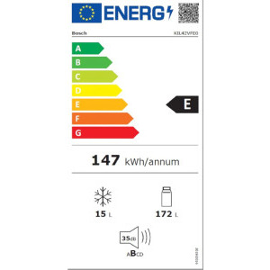 Bosch incorporabil KIL42VFE0, 187 L, EcoAirflow, Iluminare LED, FreshSense, Clasa E, 122 cm