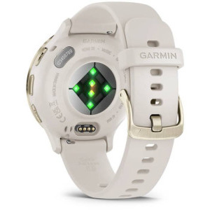 Garmin Venu 3S, GPS, Wi-Fi, curea silicon, Ivory/Soft Gold