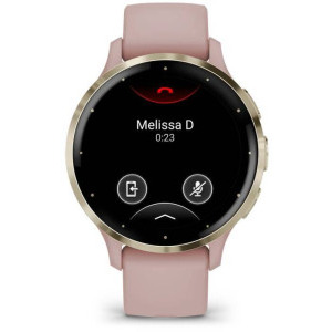 Garmin Venu 3S, GPS, Wi-Fi, curea silicon, Pink Dawn/Soft Gold
