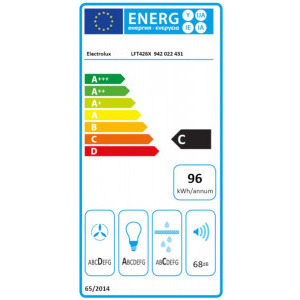 Electrolux semineu LFT426X, Putere de absorbtie 600 m3/h, 1 motor, 60 cm, Inox