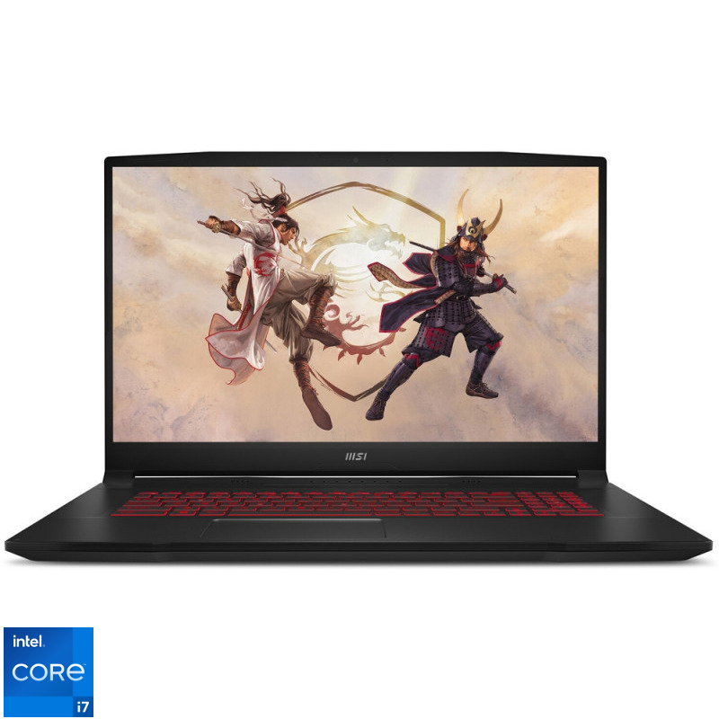 Laptop MSI Gaming 17.3'' Katana GF76 12UD, FHD 144Hz, Procesor Intel® Core™ i7-12700H (24M Cache, up to 4.70 GHz), 16GB DDR4, 1TB SSD, GeForce RTX 3050 Ti 4GB, No OS, Black