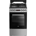 Aragaz Beko FSM51331DXDTN, Mixt, 4 arzatoare, Sistem de siguranta, Aprindere integrata, SteamShine, 3D Cooking, Grill, Clasa A, 50 cm, Inox