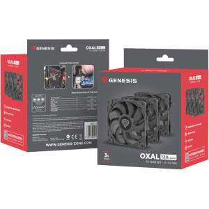 Genesis Oxal 120mm Black Three Fan Pack