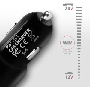 AXAGON PWC-5V5, 4.8A, 2x USB, 24 W, Black, tehnologia Quick Charge 1.0