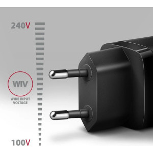 AXAGON ACU-DPQ65, 2x USB-C, 1x USB, PD/QC 65W, GaN, Black